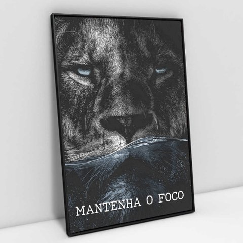 Quadro Motivacional em Telas Canvas Mantenha o Foco TaColado Moldura Flutuante 4,5cm Preta 120 x 80c
