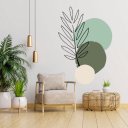Ver imagem 3 de Adesivo de Parede Flor Bolas Tons Verdes Minimalista Raminho