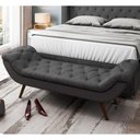Ver imagem 7 de Kit Cabeceira Cama Box Casal 160cm Madrid com Puff Recamier Santorini Linho Chumbo