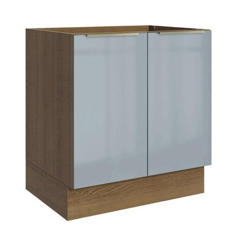 Balcão de Cozinha 70 Cm 2 Portas (sem Tampo) Rustic/cinza Lux Madesa Rustic/cinza