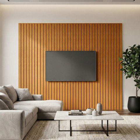 Painel Tv Roma sem Prateleira para Sala e Quarto Design Moderno Decorativo - Cinamomo