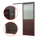 Ver imagem 3 de Porta Correr Susp.Meia Veneziana Meia Vidro Dir L.25 Marrom Corten 210x70 Brimak