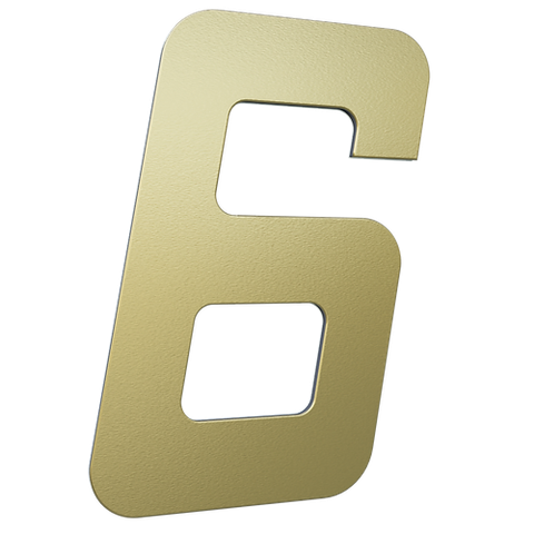 Número 130mm Garbo Font - Ouro Escovado 6