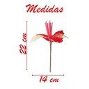 Ver imagem 4 de Kit 8 Flores Vermelhas com Cabo Artificial Decoração de Natal com Glitter 22cm