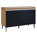 Ver imagem 1 de Balcão Gabinete de Pia Manu 3 Portas 1 Prateleira MDP 120cm Amêndoa e Preto