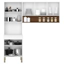 Ver imagem 2 de Armário de Cozinha 120cm com Paneleiro Lina K02 Supremo/Freijó - Mpozenato