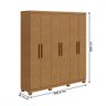 Guarda-roupa Casal Jazz 6 Portas 3 Gavetas 73939.58 Amêndoa Clean - Móveis Lopas - 4