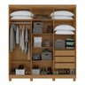 Guarda-roupa Casal Jazz 6 Portas 3 Gavetas 73939.58 Amêndoa Clean - Móveis Lopas - 3