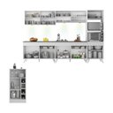 Ver imagem 4 de Armário de Cozinha Completa com Bancada Americana Veneza Multimóveis Mp2199 Branco