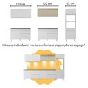 Ver imagem 5 de Armário de Cozinha Completa com Bancada Americana Veneza Multimóveis Mp2199 Branco
