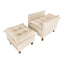 Ver imagem 3 de Poltrona de Amamentação Reclinável Sofá Cama com Puff Bege Bz Decor