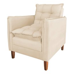 Poltrona de Amamentação Reclinável Sofá Cama com Puff Bege Bz Decor - 2
