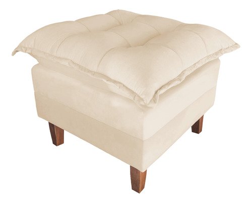 Poltrona de Amamentação Reclinável Sofá Cama com Puff Bege Bz Decor - 4