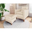 Ver imagem 1 de Poltrona de Amamentação Reclinável Sofá Cama com Puff Bege Bz Decor