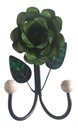 Ver imagem 1 de Cabide 2 Ganchos Rosas de Ferro - Suporte Duplo:verde