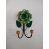 Cabide 2 Ganchos Rosas de Ferro - Suporte Duplo:verde - 2