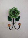 Ver imagem 2 de Cabide 2 Ganchos Rosas de Ferro - Suporte Duplo:verde