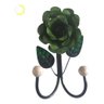 Cabide 2 Ganchos Rosas de Ferro - Suporte Duplo:verde - 3