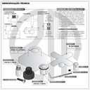 Ver imagem 6 de Kit 4 Acabamento para Registro Quadrado Cruzeta Preto Banheiro Chuveiro Padrão Docol