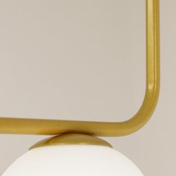 Luminária Pendente Curvo Jabuticaba 3 Globos Vidro Dourado - 3