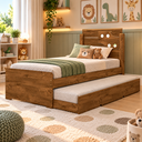 Ver imagem 1 de Bicama Infantil Solteiro Luiza com Cama Auxiliar:Malbec