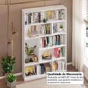 Ver imagem 5 de Estante de Escritório para Livros com 8 Nichos 120cm Multimóveis Crrui-EST003 Branco