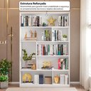 Ver imagem 3 de Estante de Escritório para Livros com 8 Nichos 120cm Multimóveis Crrui-EST003 Branco