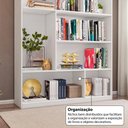 Ver imagem 7 de Estante de Escritório para Livros com 8 Nichos 120cm Multimóveis Crrui-EST003 Branco