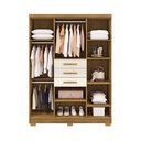 Ver imagem 3 de Guarda Roupas Taurus Imperial 6 Portas 3 Gavetas - com Chave para Quarto de Casal:nature Champanhe