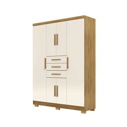 Guarda Roupas Taurus Imperial 6 Portas 3 Gavetas - com Chave para Quarto de Casal:nature Champanhe - 5