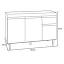 Ver imagem 6 de Balcão de Cozinha Lavanderia com Tampo 01 Gaveta Vick 120 cm - D’Rossi Branco