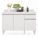 Ver imagem 3 de Balcão de Cozinha Lavanderia com Tampo 01 Gaveta Vick 120 cm - D’Rossi Branco