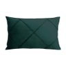Capa para Almofada Drapeada em Veludo Retangular Verde Escuro - 1