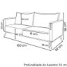 Sofa Aya 2 Lugares para Sala de Estar 180cm Boucle 3300 Ezz 3300 - 2