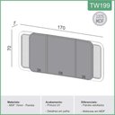 Ver imagem 2 de Kit Cabeceira Tela Natural 170cm + 2 Mesas de Cabeceira Mdf Cor:freijó