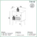 Ver imagem 4 de Kit Cabeceira Tela Natural 170cm + 2 Mesas de Cabeceira MDF Cor:Freijó