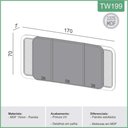 Ver imagem 3 de Kit Cabeceira Tela Natural 170cm + 2 Mesas de Cabeceira MDF Cor:Freijó