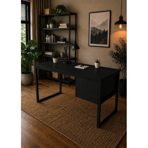 Escrivaninha Estilo Industrial com 2 Gavetas 1,00x40