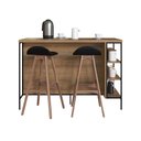 Ver imagem 2 de Mesa Bancada Cozinha 131cm C/ Armário 2 Portas e Prateleiras Cor:mel com Arenas