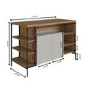 Ver imagem 4 de Mesa Bancada Cozinha 131cm C/ Armário 2 Portas e Prateleiras Cor:mel com Arenas