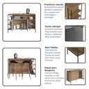 Ver mais imagens de Mesa Bancada Cozinha 131cm C/ Armário 2 Portas e Prateleiras Cor:mel com Arenas