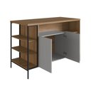 Ver imagem 6 de Mesa Bancada Cozinha 131cm C/ Armário 2 Portas e Prateleiras Cor:mel com Arenas