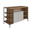 Ver imagem 3 de Mesa Bancada Cozinha 131cm C/ Armário 2 Portas e Prateleiras Cor:mel com Arenas