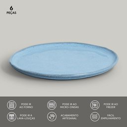 CONJUNTO C/ 6 PRATOS DE SOBREMESA BIO BREEZE Ø 21,5cm - 3