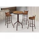 Ver imagem 1 de Conjunto Dinamarca 3 Banquetas 1 Mesa 60cm Bm Tubulares Conhaque/pathernon Caramelo