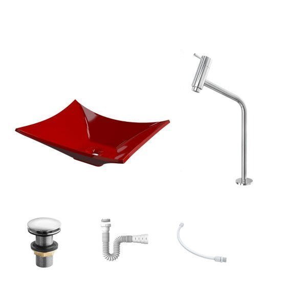 Cuba Lux L38W com Torneira Link Alta e Válvula Click com Sifão e Flexível Compace - 3