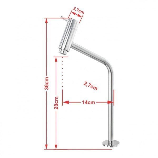 Cuba Lux L38W com Torneira Link Alta e Válvula Click com Sifão e Flexível Compace - 10