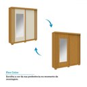 Ver imagem 5 de Guarda-roupa Casal Athena 2 Portas 3 Gavetas com Espelho 100% Mdf Flex Cinamomo/off White - Acp Móve