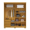 Ver imagem 3 de Guarda-roupa Casal Athena 2 Portas 3 Gavetas com Espelho 100% Mdf Flex Cinamomo/off White - Acp Móve