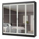 Ver imagem 3 de Guarda-roupa Austin 4 Portas de Espelho 3 Gavetas Preto